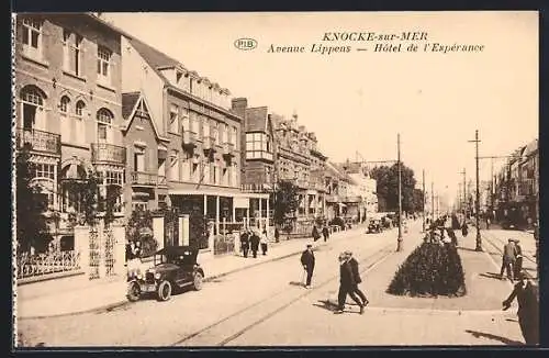 AK Knocke-sur-Mer, Avenue Lippens et Hôtel de l`Espérance