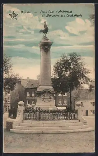 AK Dolhain, Place Léon d`Andrimont et Monument des Combattants