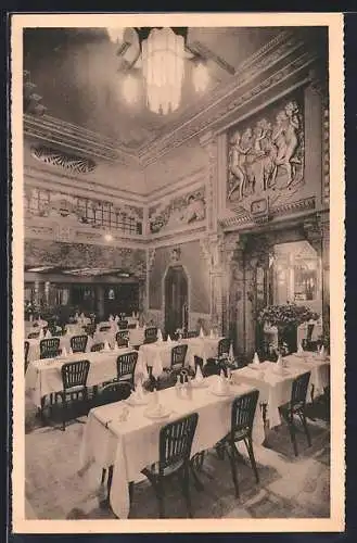 AK Liège, Grand Hôtel Britannique, Pl. République Francaise, 33-35-37, Coin du Restaurant