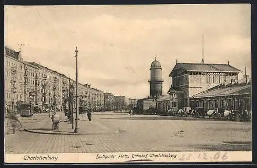 AK Berlin-Charlottenburg, Stuttgarter Platz, Bahnhof Charlottenburg