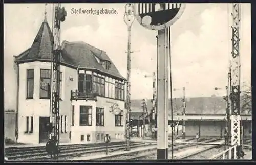 AK Stellwerksgebäuder der Eisenbahn
