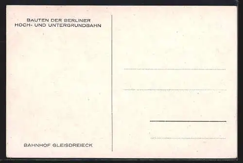 Künstler-AK Berlin-Kreuzberg, U-Bahnhof Gleisdreieck