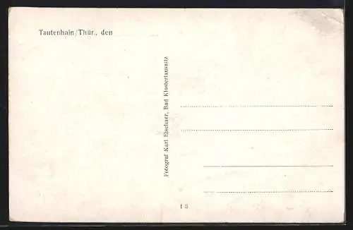 AK Tautenhain /Th., Landhaus Weise, Flusspartie am Himmelsgrund, Ortsansicht