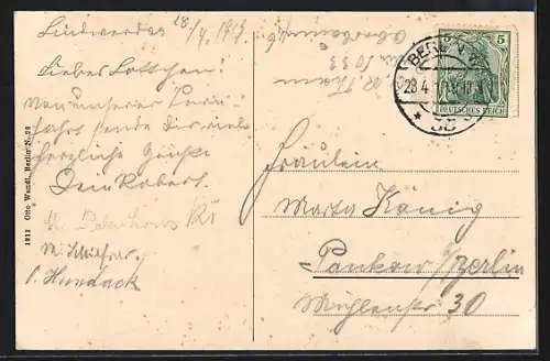 AK Berlin-Grunewald, Restaurant und Insel Lindwerder von oben gesehen