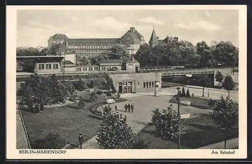 AK Berlin-Mariendorf, Partie am Bahnhof