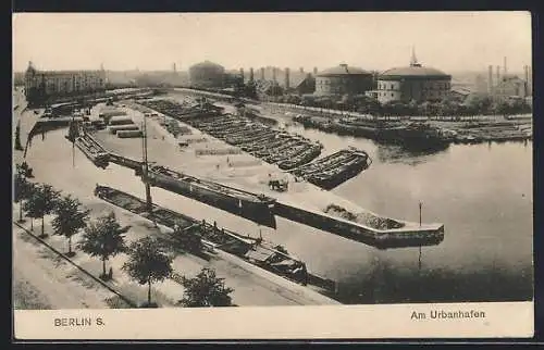 AK Berlin-Kreuzberg, Urbanhafen aus der Vogelschau