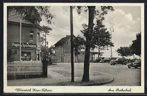 AK Wünsdorf /Teltow, Spielwaren-Geschäft am Bahnhof