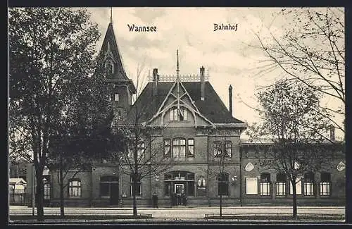 AK Berlin-Wannsee, Blick auf den Bahnhof