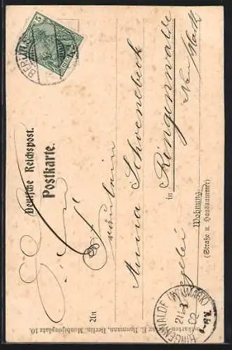 Lithographie Berlin-Kreuzberg, Festpostkarte zur Eröffnung der Hochbahn, Königgrätzer Strasse