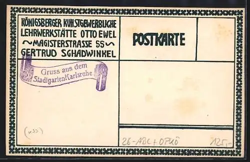Künstler-AK sign. Gertrud Schadwinkel, Kunstgew. Lehrwerkst. O. Ewel, Königsberg, Magisterstrasse: Gruppe von Affen