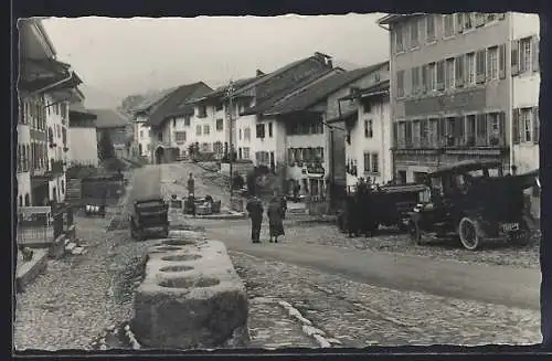 AK Gruyères, Strassenpartie im Ortskern