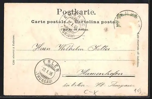 AK Embrach, Bahnhofplatz mit Restaurant Bahnhof, Haumühle