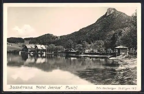 AK Fuschl am See, Badestrand des Hotel Seerose