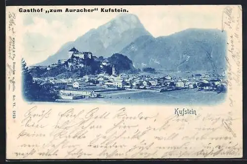 AK Kufstein, Totalansicht mit der Festung