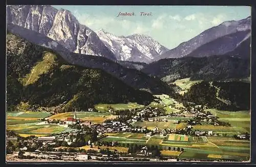 AK Jenbach /Tirol, Totalansicht gegen die Berge