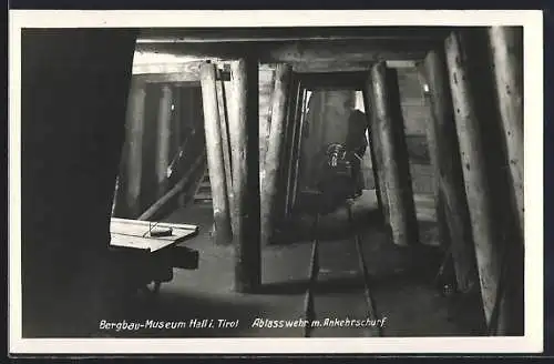 AK Hall, Bergbau Museum, Ablasswehr mit Ankehrschlupf