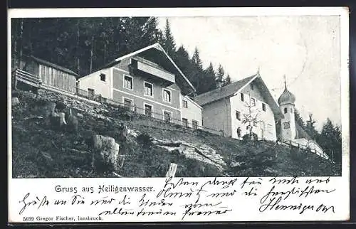 AK Innsbruck, Gasthaus Heiligenwasser mit Kirchlein