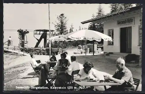 AK St. Corona am Wechsel, Kampstein, Gasthaus Almrausch-Hütte v. Leopold Dissauer an der Sessellift-Bergstation