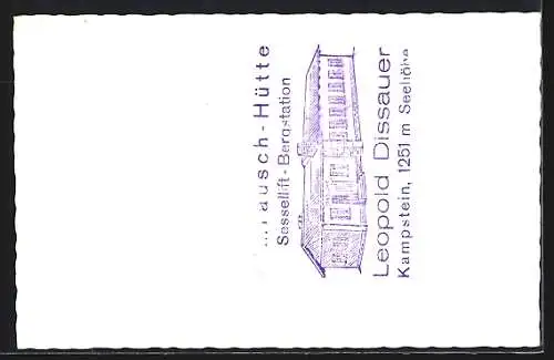 AK St. Corona am Wechsel, Kampstein, Gasthaus Almrausch-Hütte v. Leopold Dissauer an der Sessellift-Bergstation