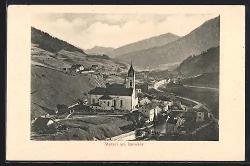 AK Matrei am Brenner, Ortsansicht gegen die Berge