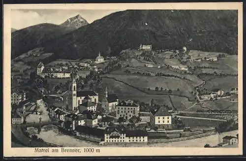 AK Matrei a. Brenner, Totalansicht aus der Vogelschau