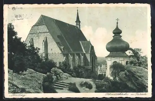 AK Mödling, Othmarskirche m. Karner