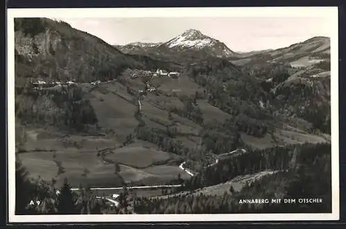 AK Annaberg, Ortsansicht mit Ötscher aus der Ferne