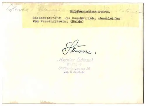17 Fotografien Wilhelm Sturm, Ansicht Haida / Sudetengau, Manufaktur für Glasschmuck & Gebrauchsgut, Produktions-Ansicht