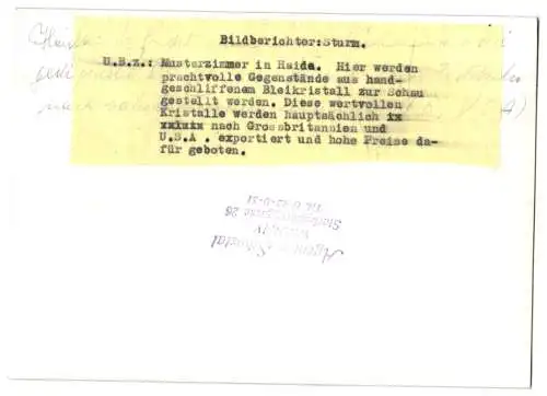17 Fotografien Wilhelm Sturm, Ansicht Haida / Sudetengau, Manufaktur für Glasschmuck & Gebrauchsgut, Produktions-Ansicht