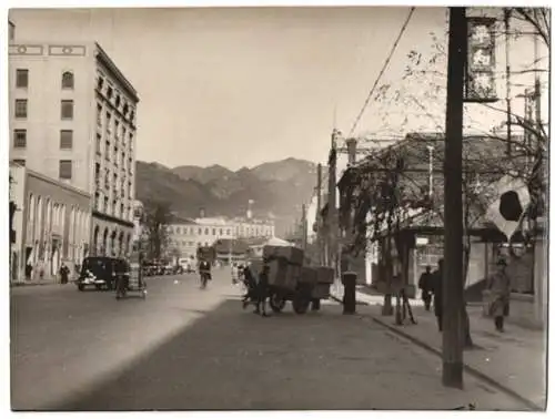 Fotografie Atlantic, Ansicht Kobe / Japan, Szene auf der Hauptstrasse vor verheerender Überschwemmung 1938