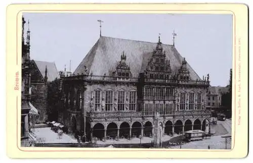 Fotografie Zedler & Vogel, Darmstadt, Ansicht Bremen, Strassenbahn am Rathaus