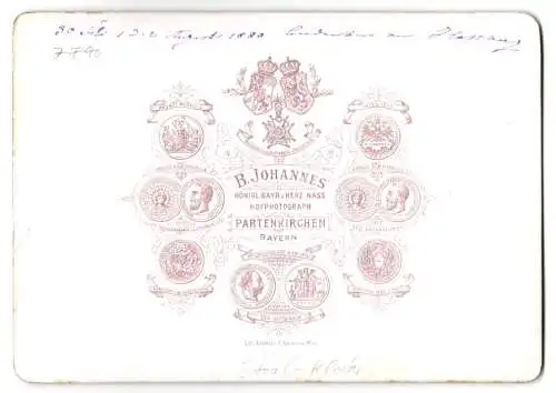 Fotografie B. Johannes, Partenkirchen, Ansicht Partenkirchen, Ettal-Kloster um 1880