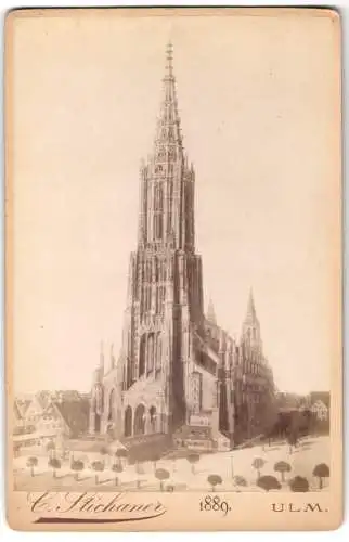 Fotografie C. Stichaner, Ulm, Ansicht Ulm / Donau, Ulmer Münster, Kathedrale um 1889