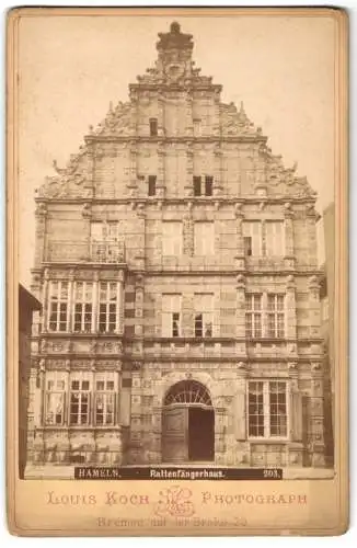 Fotografie Louis Koch, Bremen, Ansicht Hameln, Rattenfängerhaus