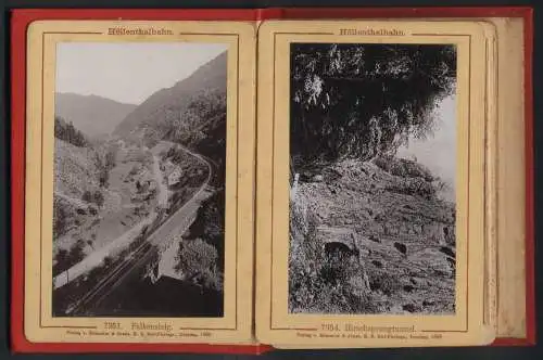 12 Fotografien deutsche Eisenbahn, Steckenverlauf der Höllenthalbahn im Schwarzwald, Falkensteig, Ravenna Tunnel