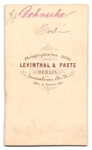 Fotografie Levinthal & Paetz, Berlin, Paul Dehnicke, deutscher Theaterschauspielier