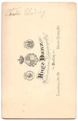 Fotografie Hugo Danz, Berlin, deutscher Schauspieler Theodor Döring