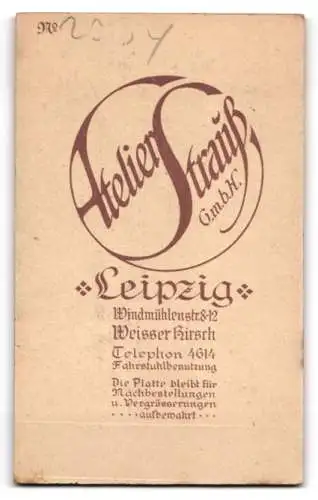 Fotografie Atelier Strauss, Leipzig, Windmühlenstr. 8-12, Porträt einer jungen Frau
