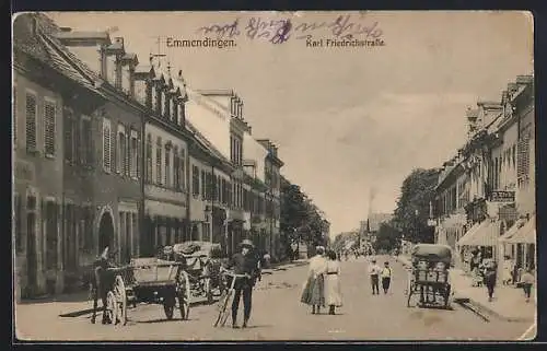 AK Emmendingen, Schuhwaren J. Zick an der Karl Friedrichstrasse