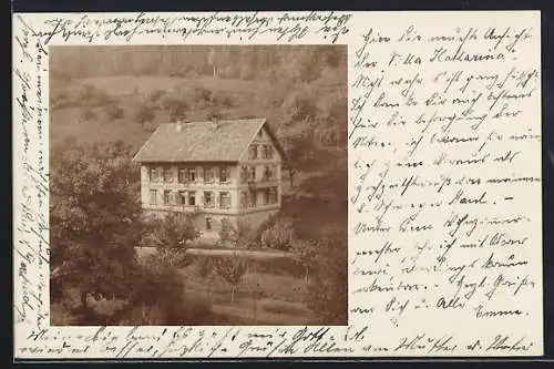 Foto-AK Calw, Das Haus am Berghang