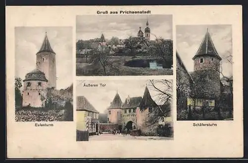 AK Prichsenstadt, Schäfersturm, Eulenturm, Äusseres Tor