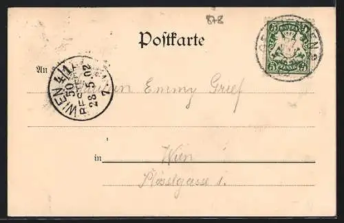 Passepartout-AK Schönau / fränk. Saaletal, Ortsansicht aus der Vogelschau