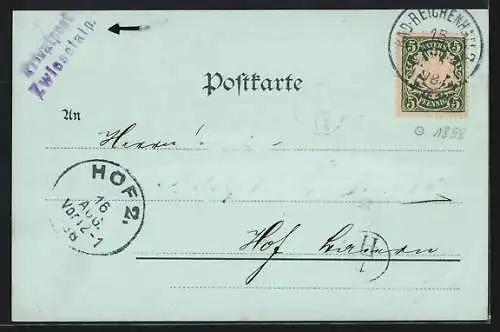 Mondschein-Lithographie Reichenhall, Hütte auf der Zwiesel-Alpe, Totalansicht gegen den Zwiesel