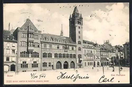 AK Basel, Blick auf das Rathaus