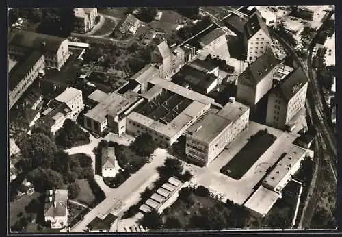 AK Wels, Blick auf die Werksanlagen der C. H. Knorr Gesellschaft mbH., Fliegeraufnahme