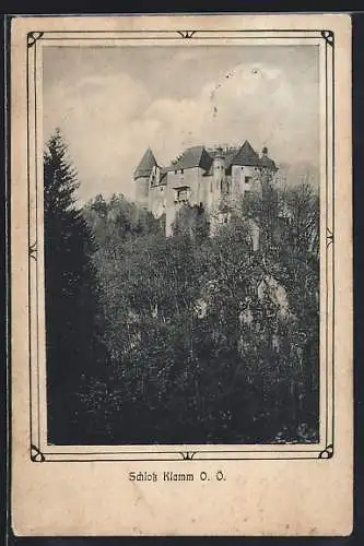 AK Klam /O.-Oe., Blick zum Schloss hoch
