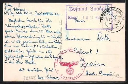 AK Freistadt, O. D., Erzherzog Carl Kaserne, Eingangstor mit 