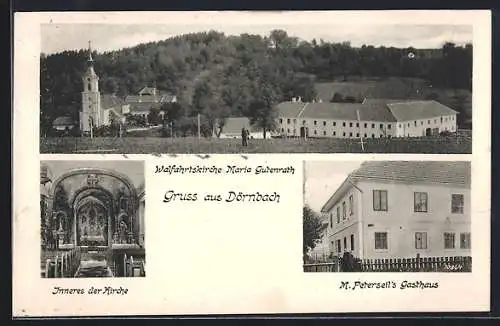 AK Dörnbach, Gasthaus M. Peterseil, Wallfahrtskirche Gutenrath