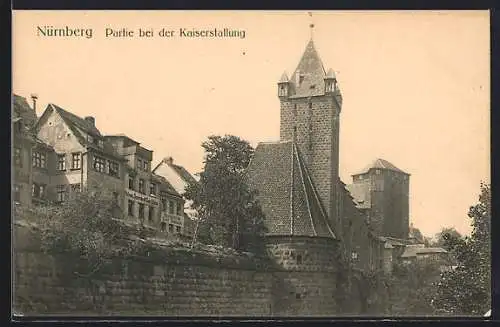 AK Nürnberg, Partie bei der Kaiserstallung, Gasthaus Stadt Stralsund