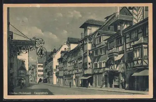 AK Lindau i. Bodensee, Hauptstrasse mit dem Gasthaus zum Süntzen